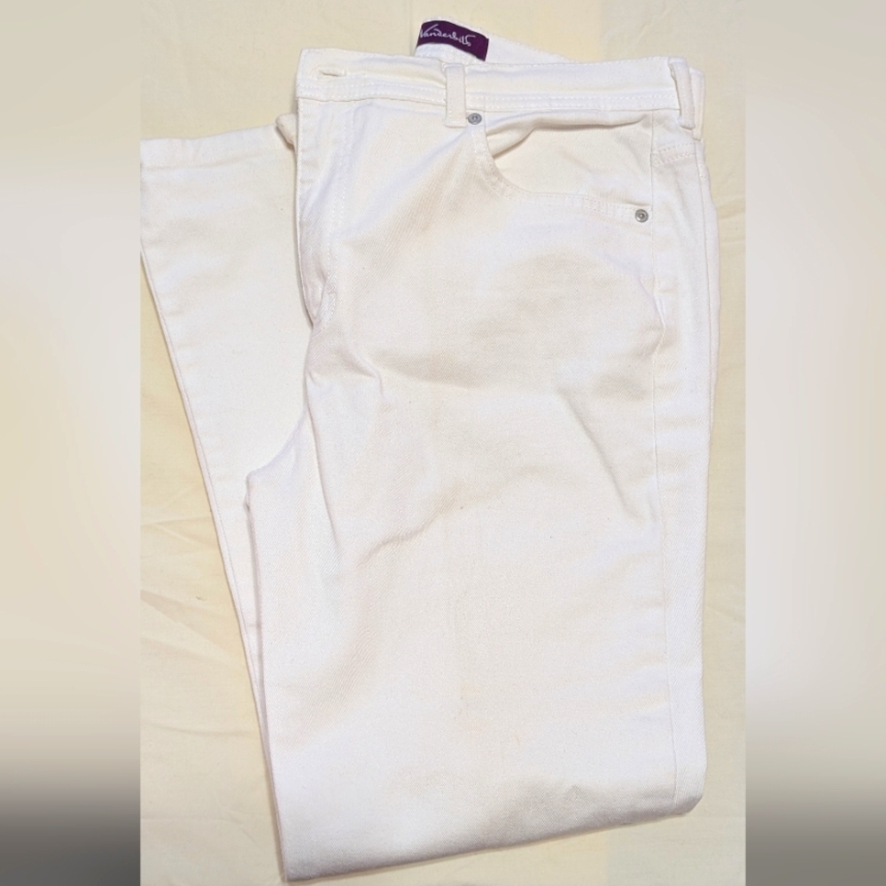 Gloria Vanderbilt Women's White Denim Amanda Cut Jeans, Size 14